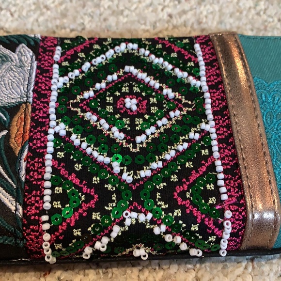 Desigual Colorful Beaded and Embroidered Wallet - Picture 3 of 5